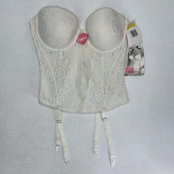 Maidenform White Lace Strapless Push Up Bustier New with Tags Size 36 C - Picture 3 of 10